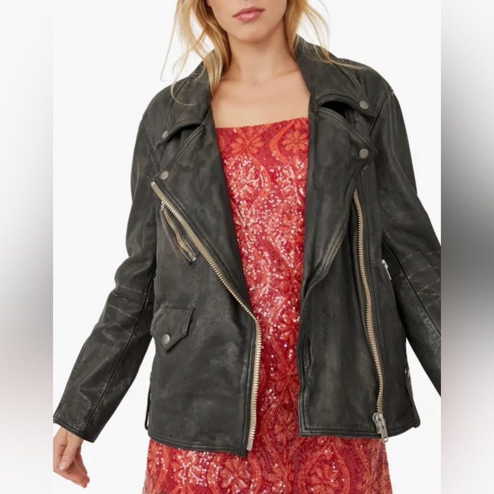 We The Free Jealousy Black Leather Jacket